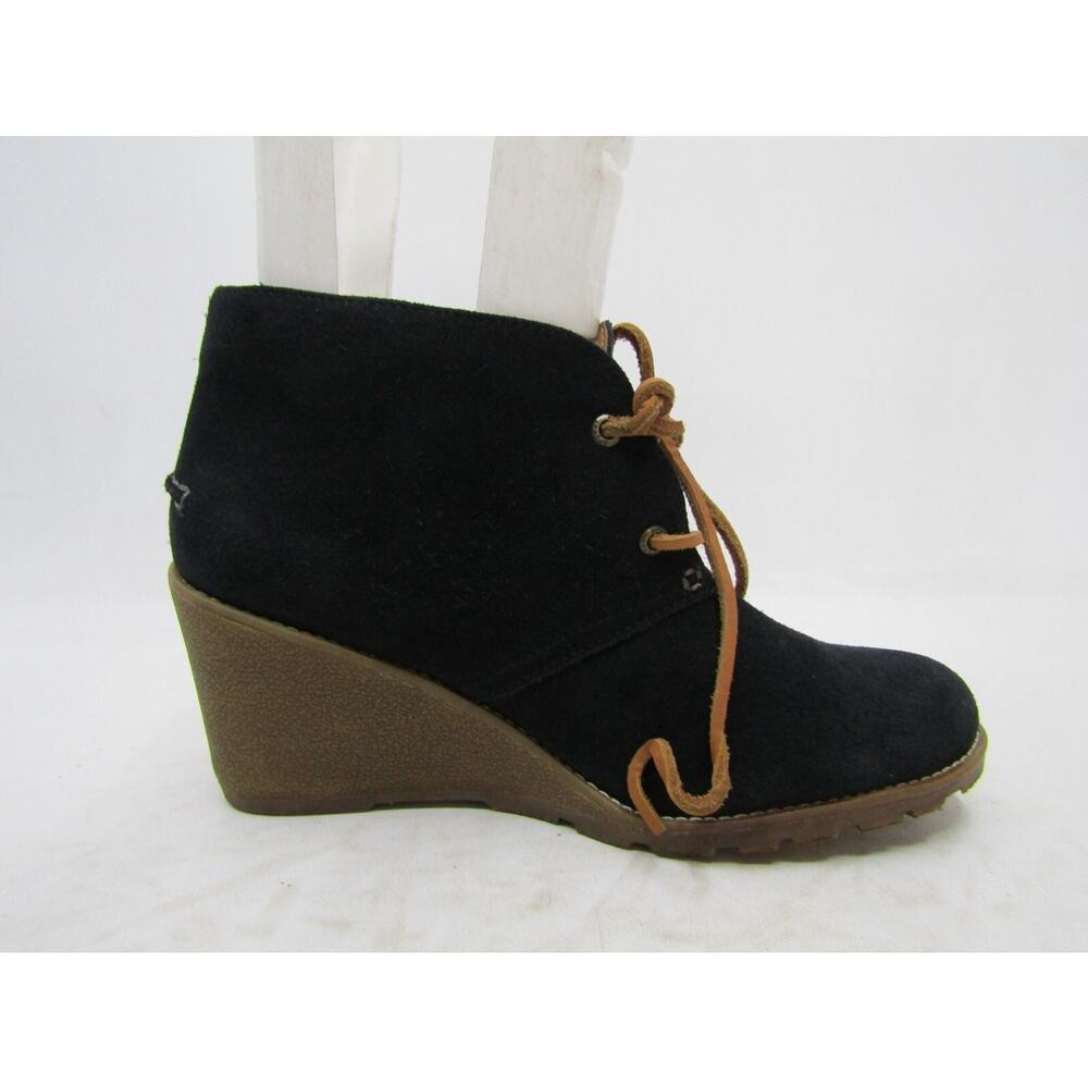 Sperry Top Sider Womens Sz 9 M Black Suede Lace Up Ankle Fashion Boots Bootie - Picture 4 of 11